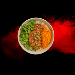 Chicken Teriyaki Donburi from Wagamama menus and prices 2025, featuring grilled chicken with teriyaki sauce, served over rice with fresh vegetables.