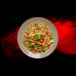 Salmon Teriyaki Soba from Wagamama menus and prices 2025, with grilled salmon, soba noodles, vegetables, and teriyaki sauce.