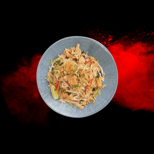 Yasai Pad Thai from Wagamama menus and prices 2025, featuring stir-fried rice noodles with vegetables, tofu, and a tangy Pad Thai sauce.